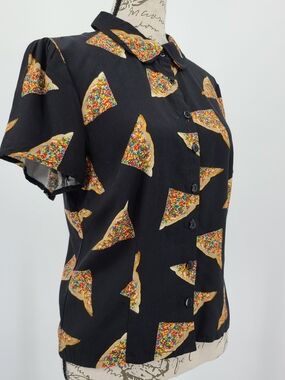 Dangerfield Black Blouse with Fairy Bread Print Size 6 AU/Small US